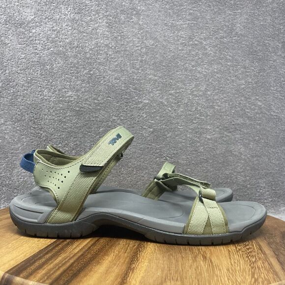 Teva Sandals Women's 11 Verra Sporty Open Toe Slingback Flats 1006263 Gray Green - Picture 1 of 8